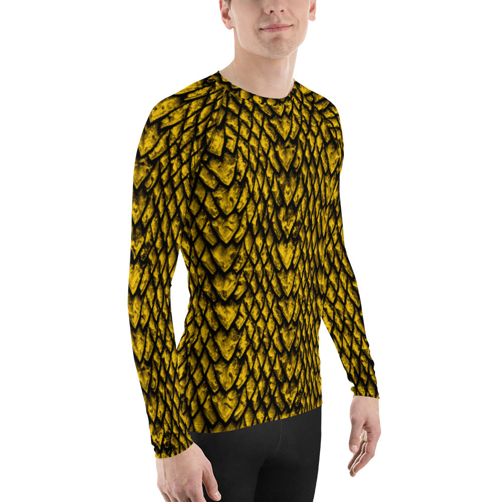 Gold Dragon Scale Men's Rash Guard