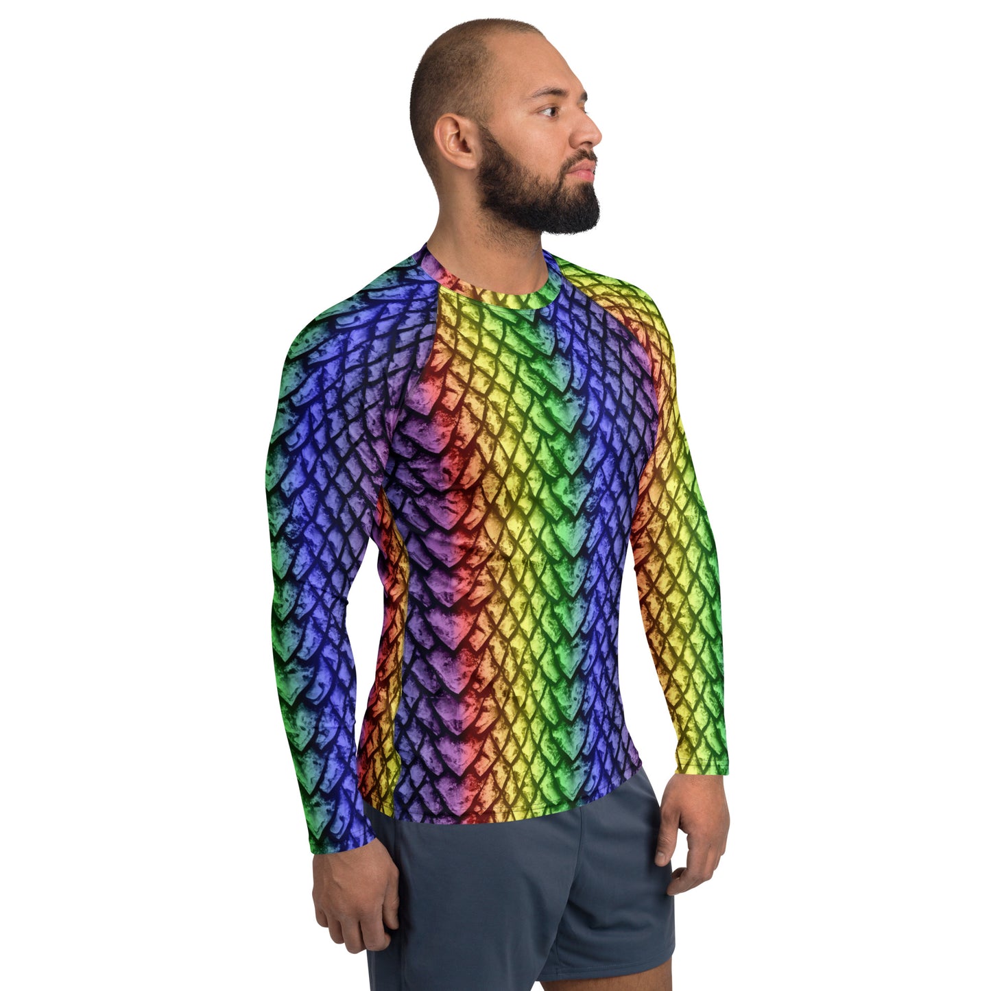 Rainbow Dragon Scale Men's Rash Guard