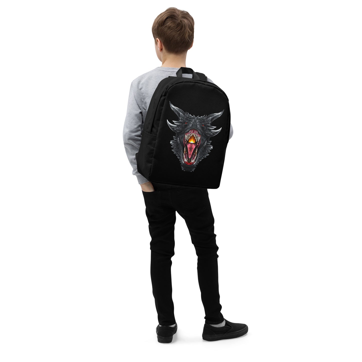 Roaring Black Dragon Minimalist Backpack