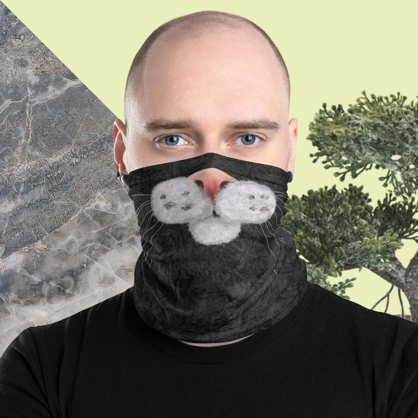 Black Cat Face Neck Gaiter