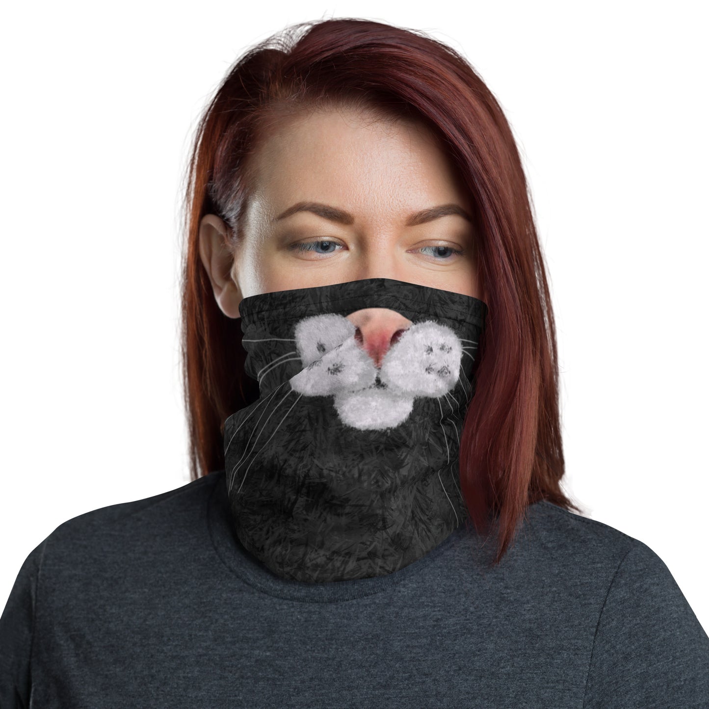 Black Cat Face Neck Gaiter