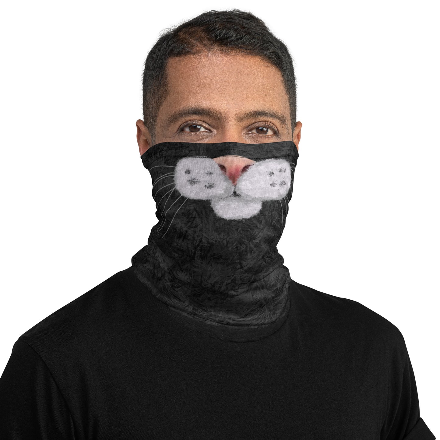 Black Cat Face Neck Gaiter