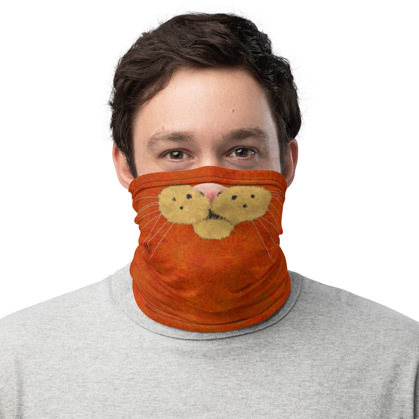 Orange Cat Face Neck Gaiter