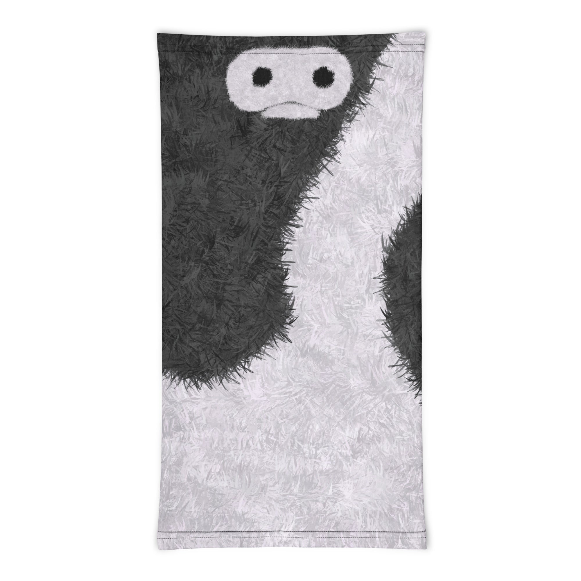 Black and White Cow Face Print Neck Gaiter