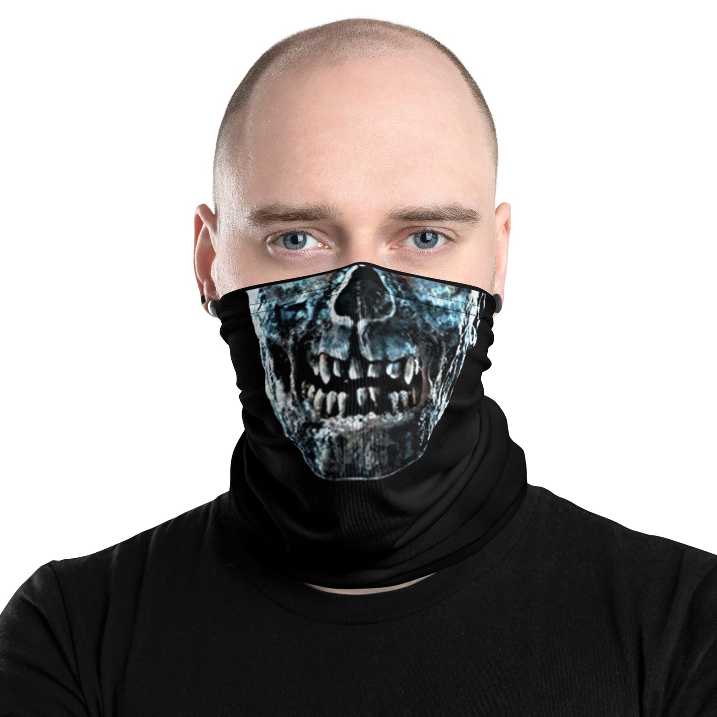 Zombie Face with Black Background Neck Gaiter