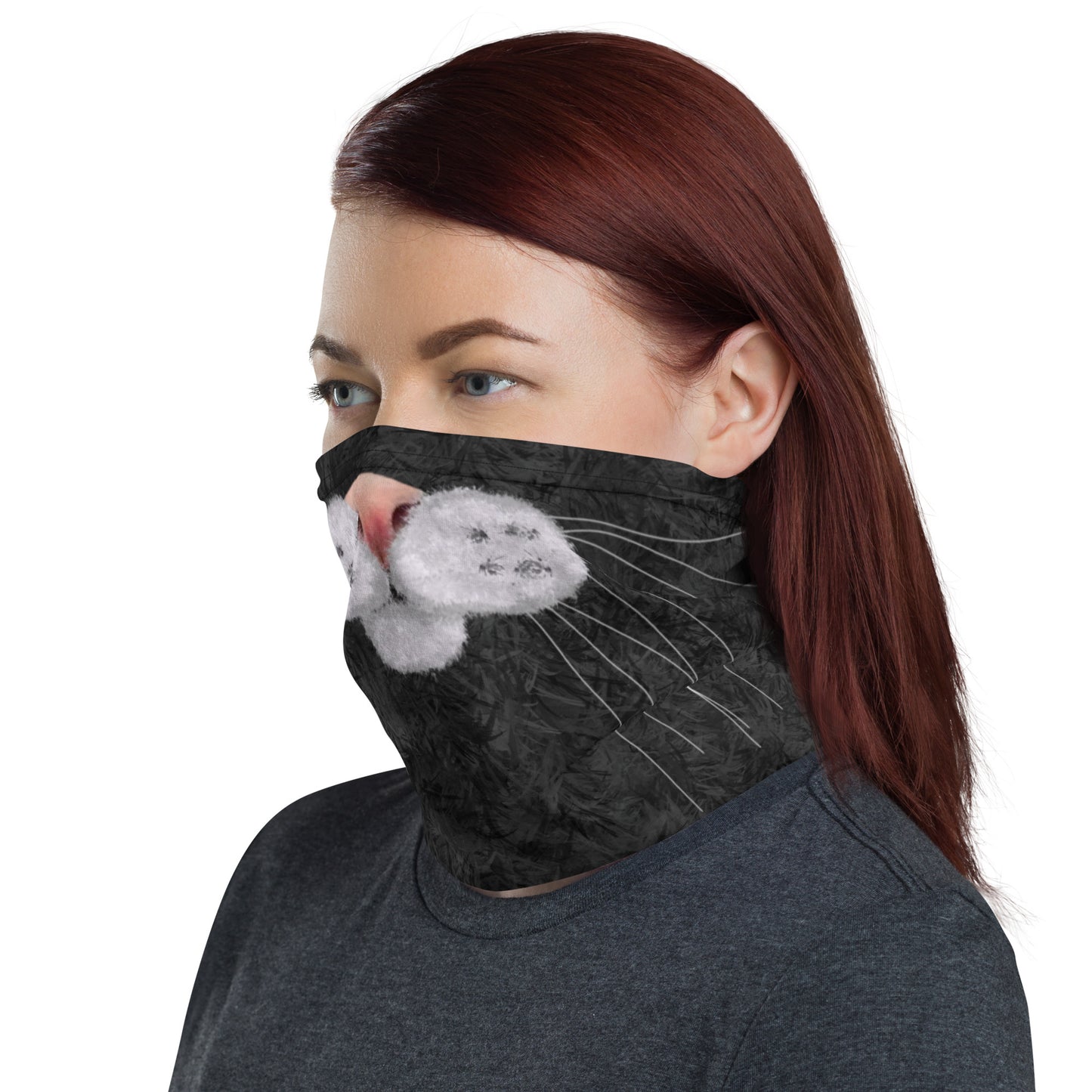 Black Cat Face Neck Gaiter