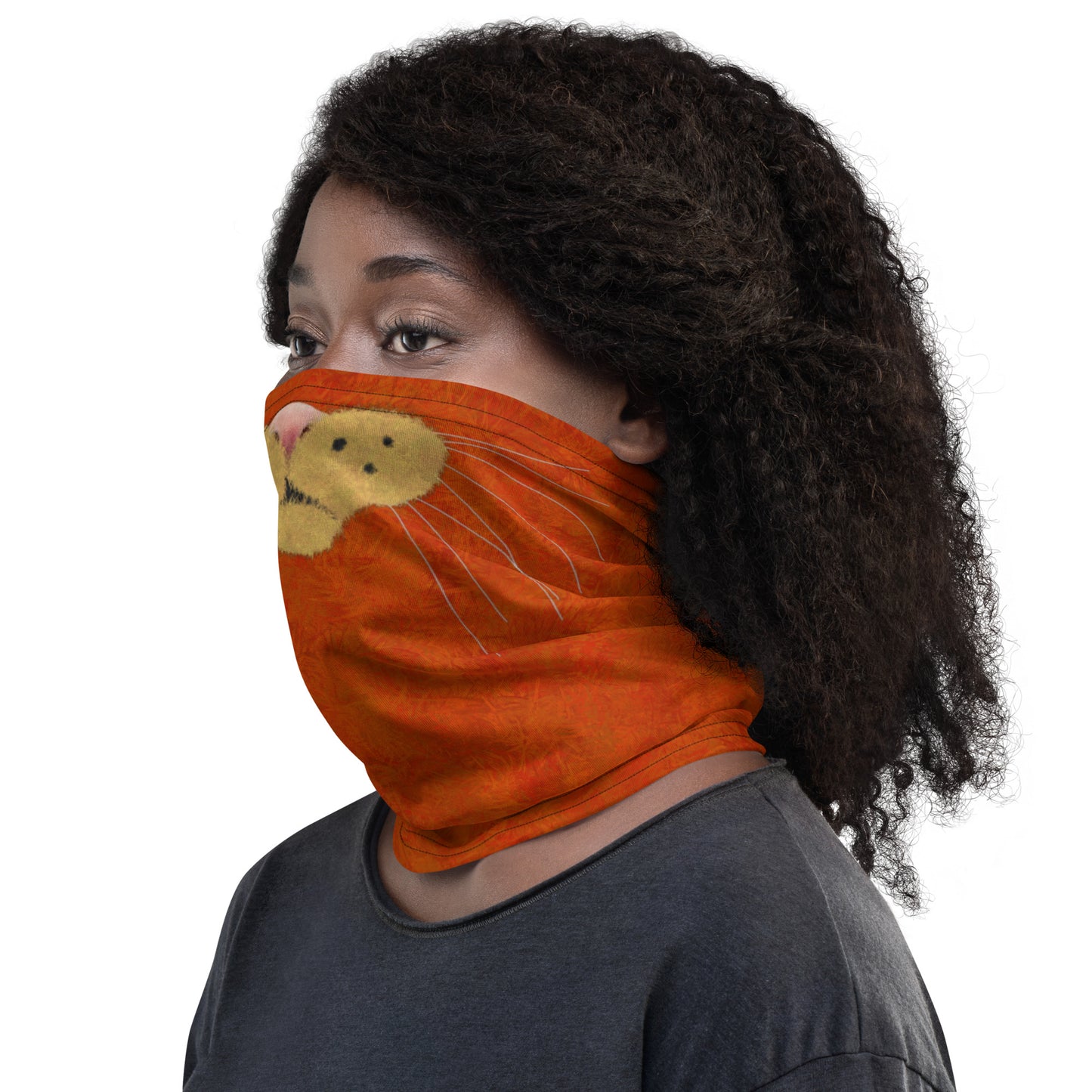 Orange Cat Face Neck Gaiter