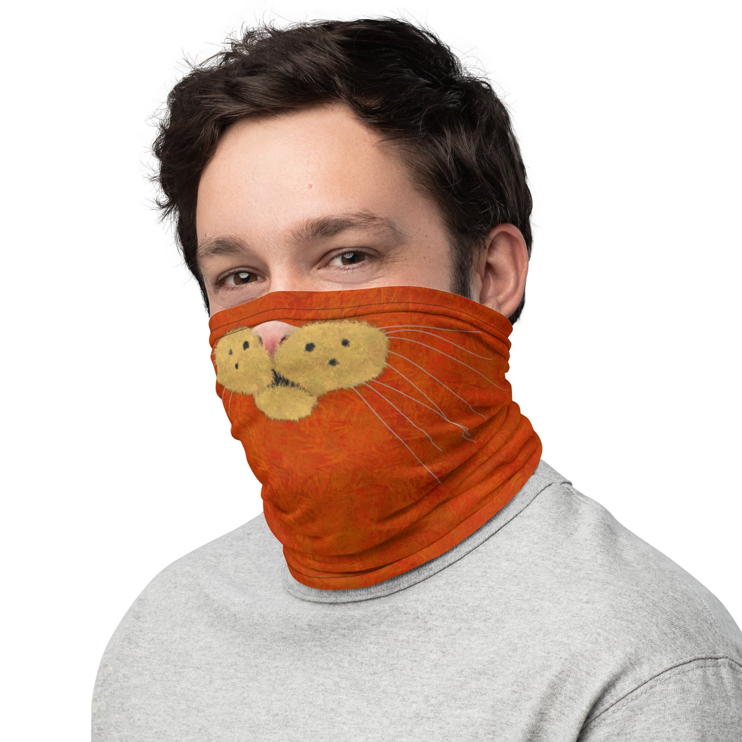 Orange Cat Face Neck Gaiter