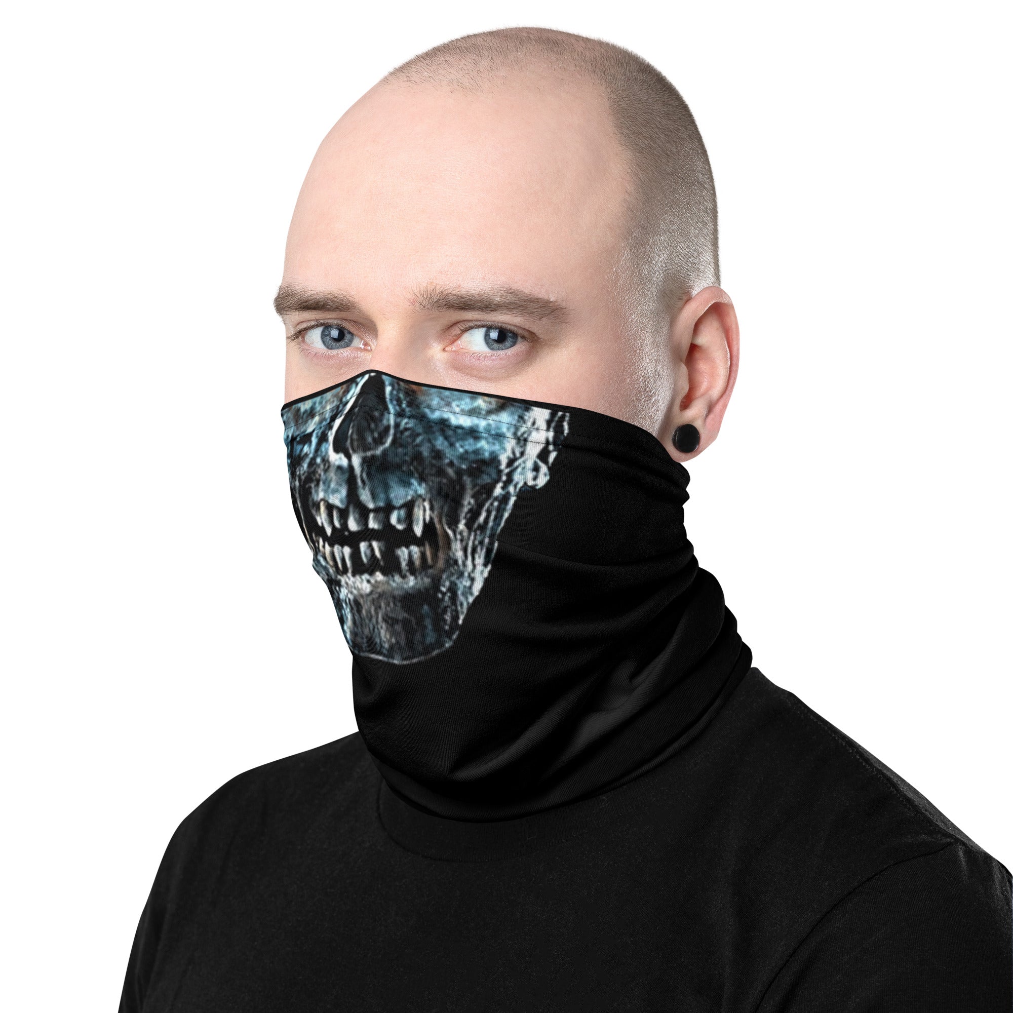 Zombie Face with Black Background Neck Gaiter