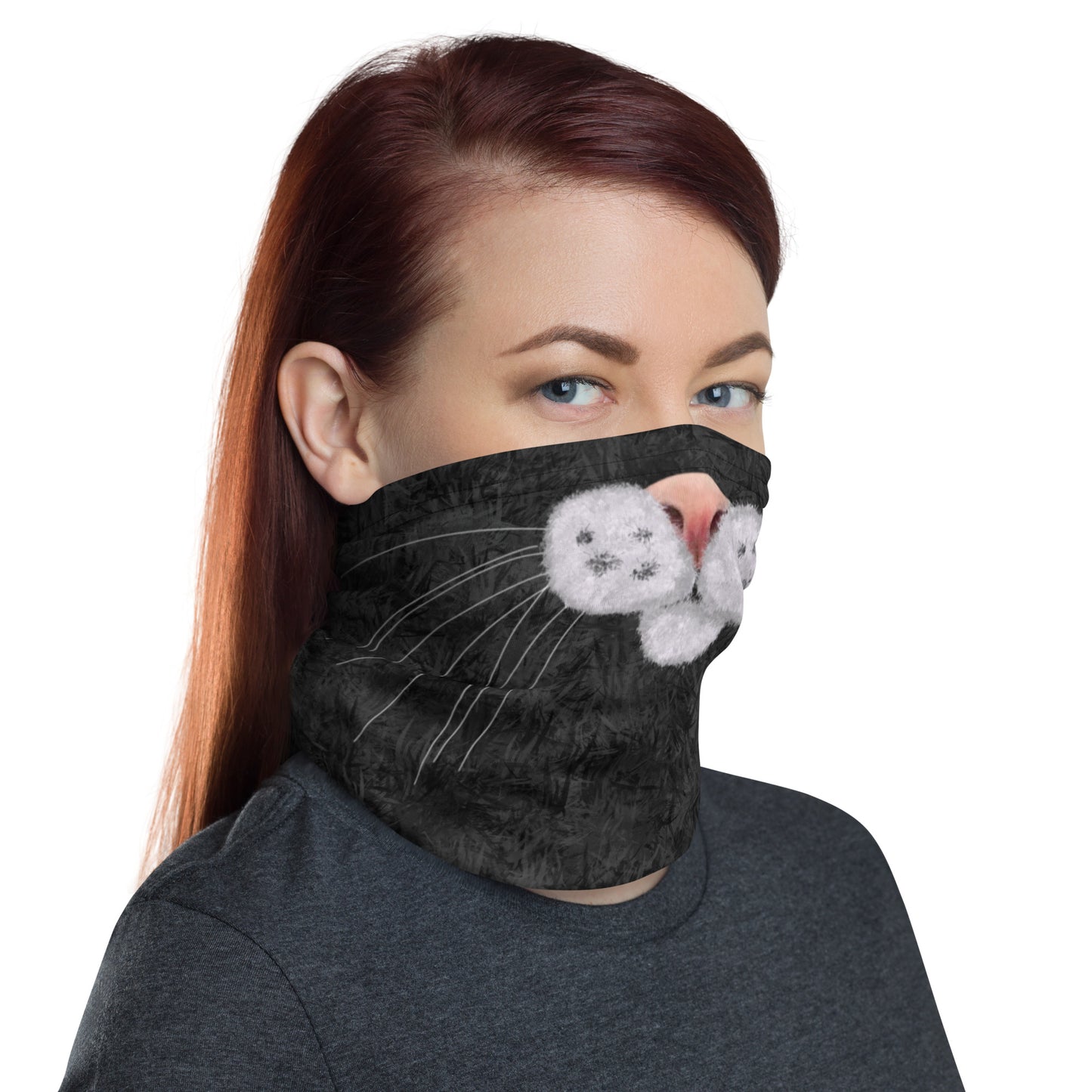 Black Cat Face Neck Gaiter