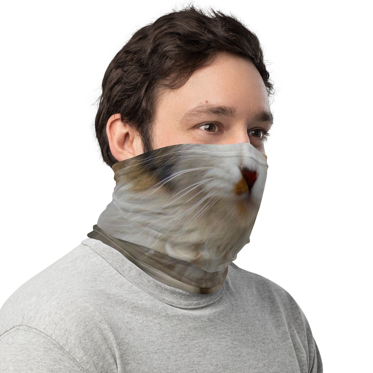 Real Cat Face Print Neck Gaiter