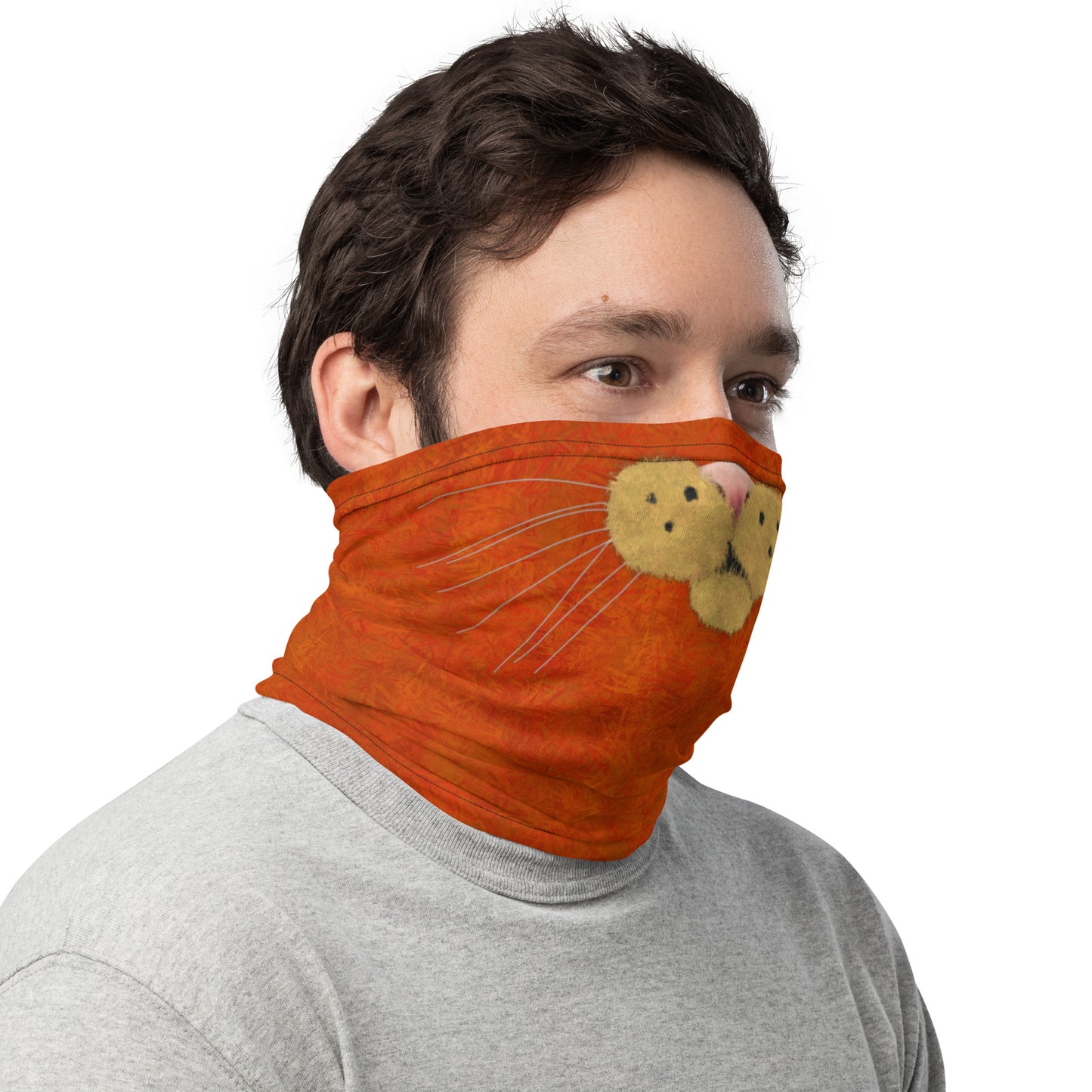 Orange Cat Face Neck Gaiter