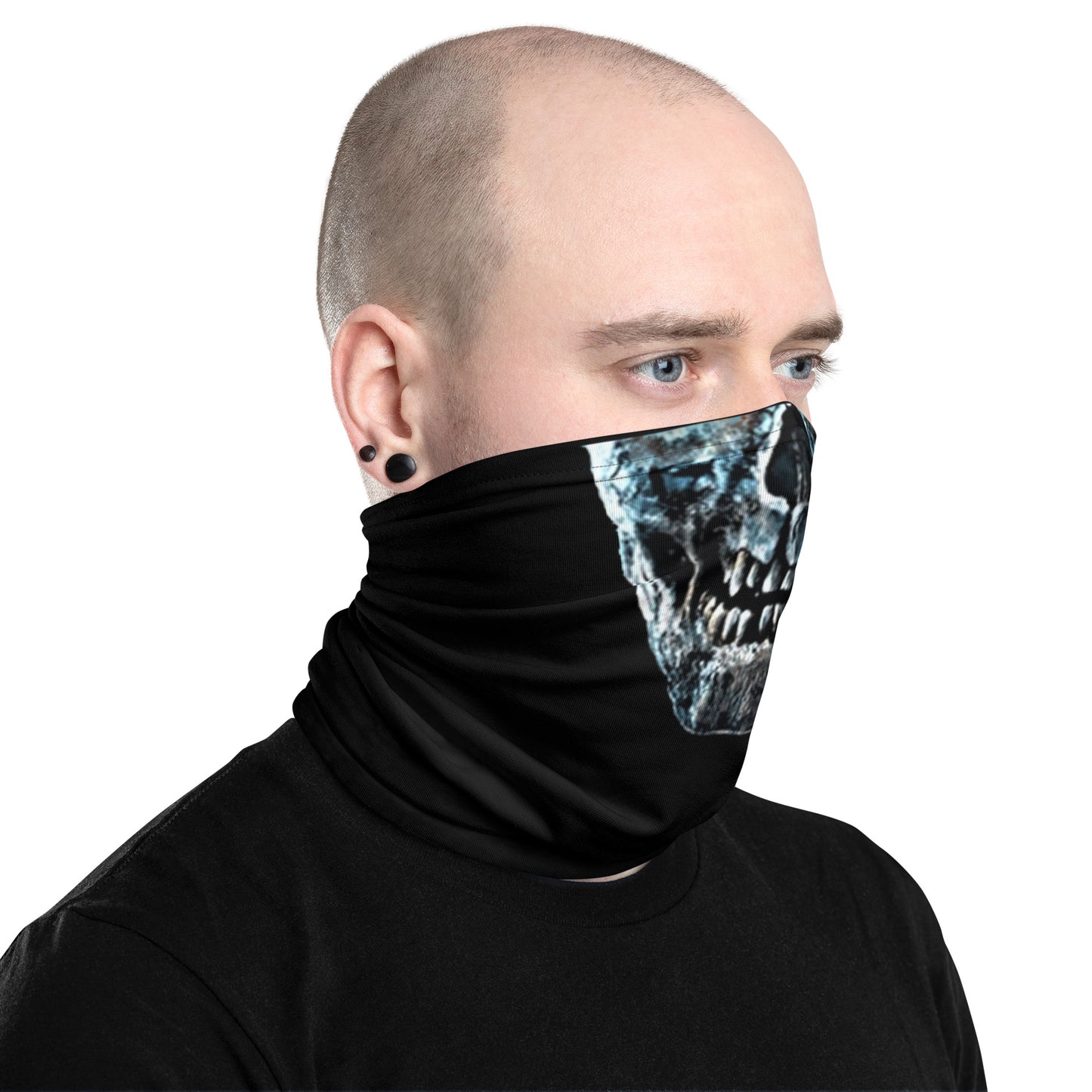 Zombie Face with Black Background Neck Gaiter