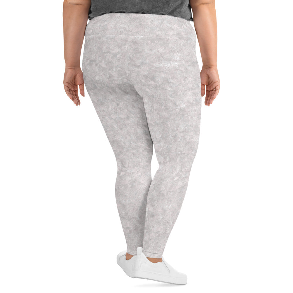 White Fur Print Plus Size Leggings