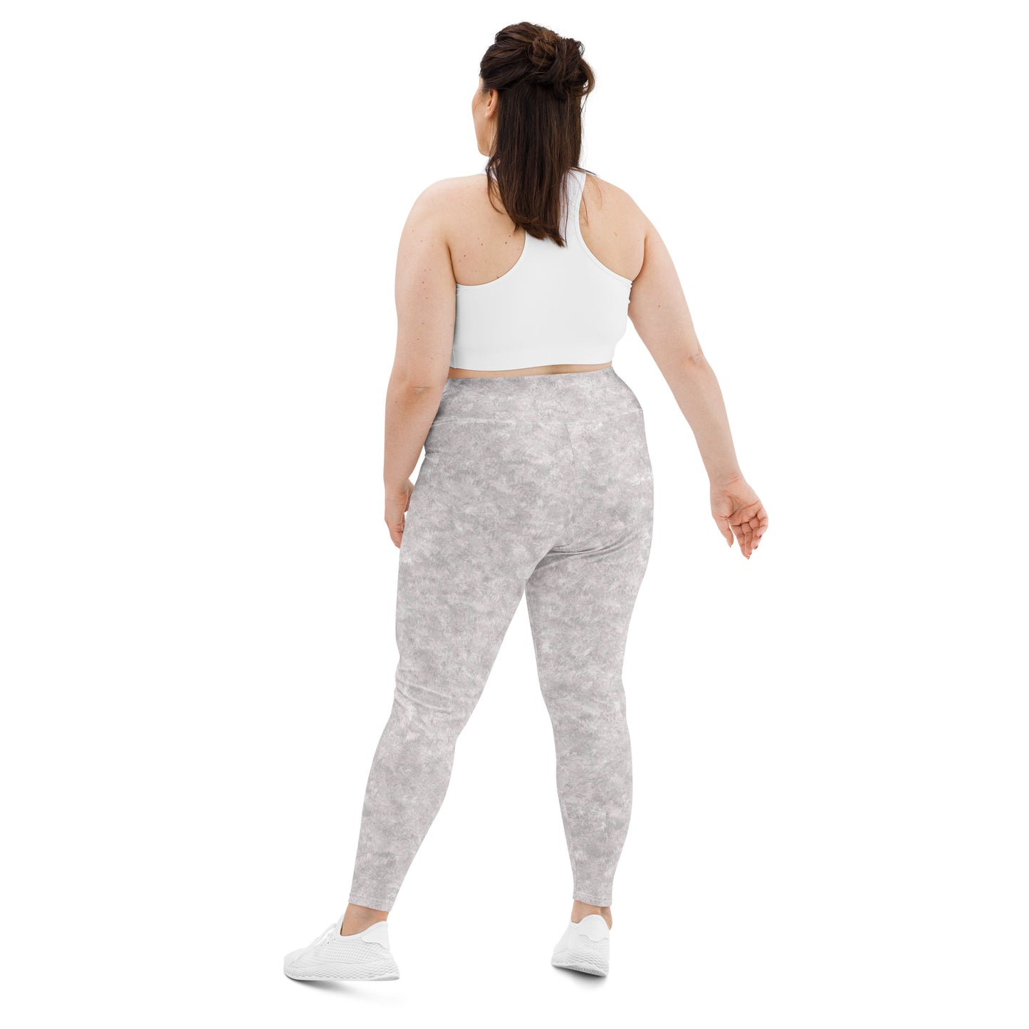 White Fur Print Plus Size Leggings