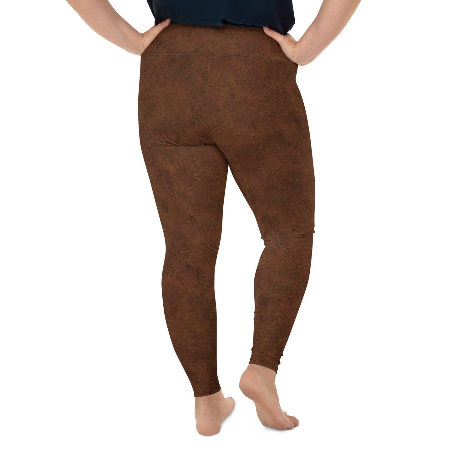 Brown Fur Print Plus Size Leggings