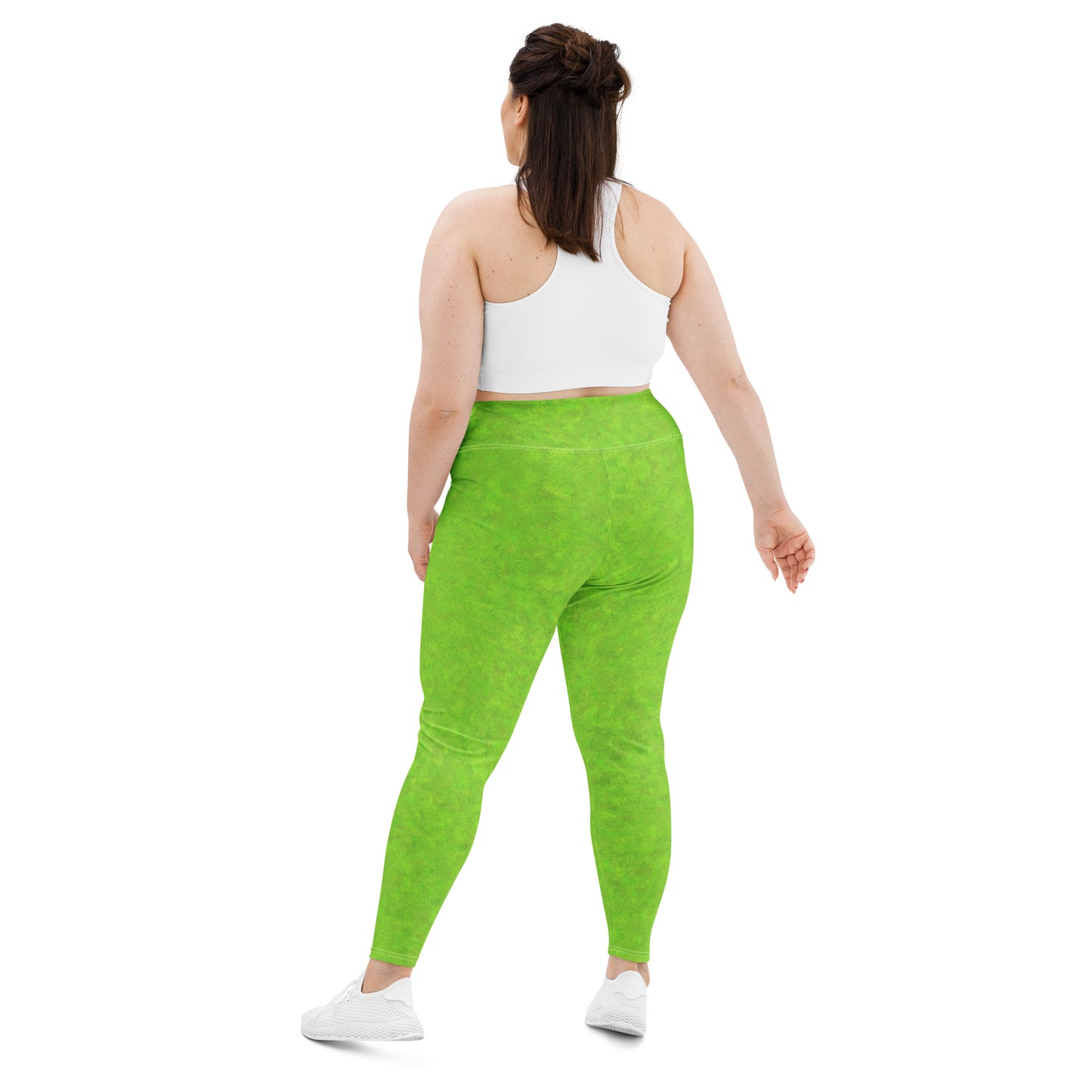 Green Fur Print Plus Size Leggings