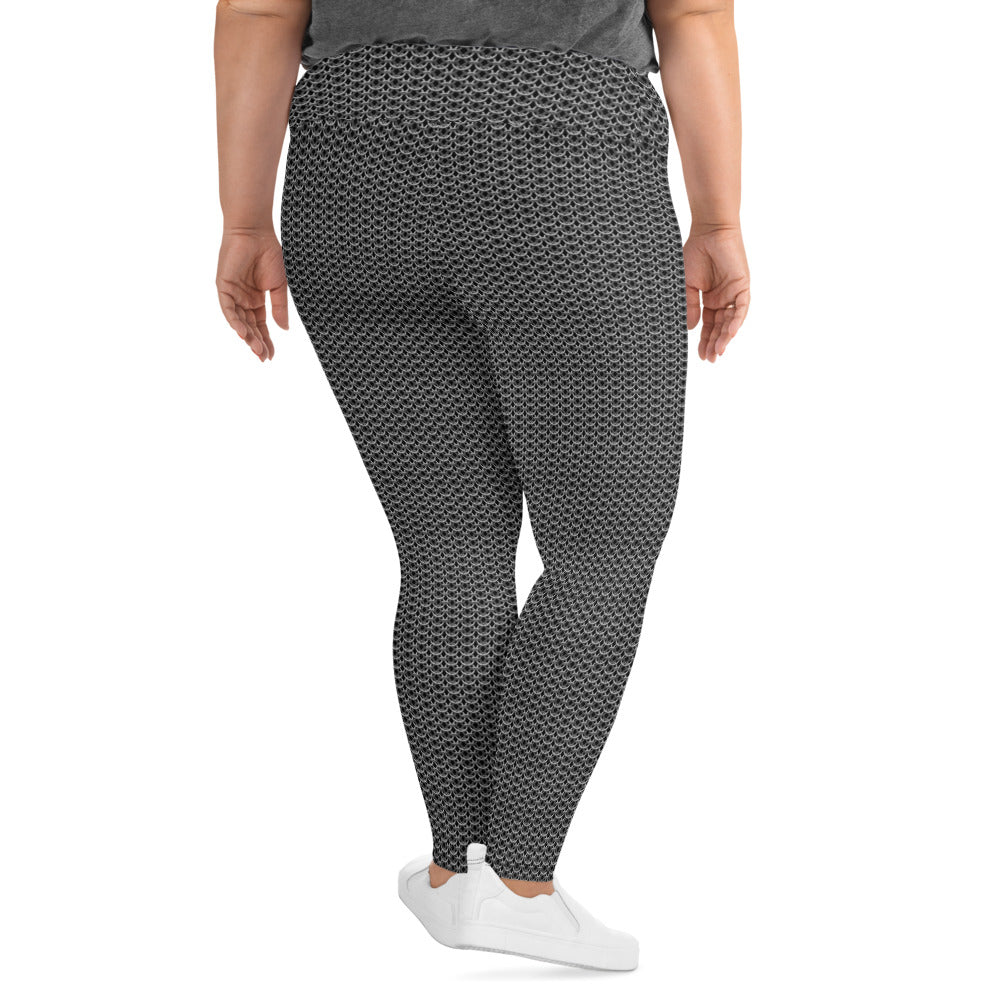 Chain Mail Print Plus Size Leggings