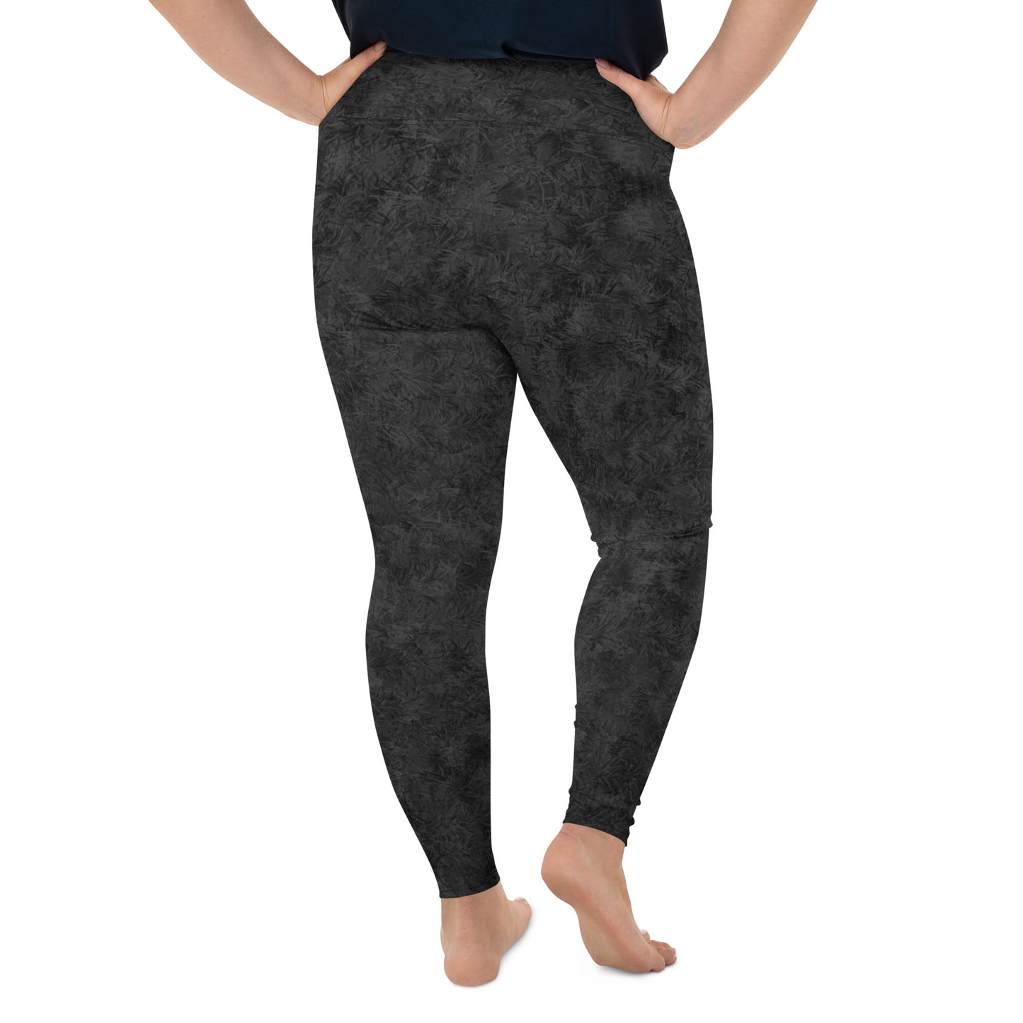 Black Cat Fur Print Plus Size Leggings