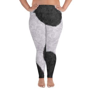 Black Cat Fur Pattern Plus Size Leggings