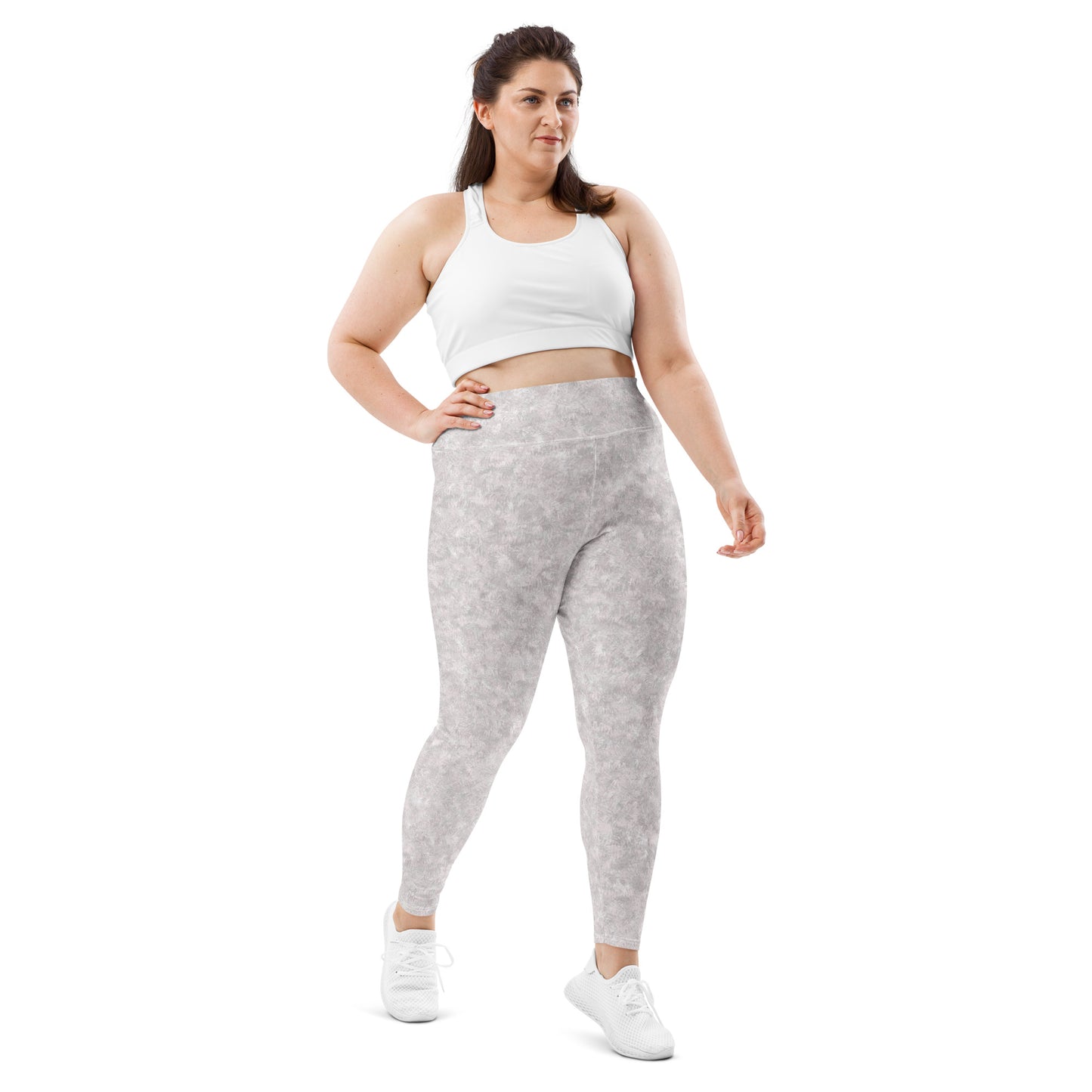 White Fur Print Plus Size Leggings