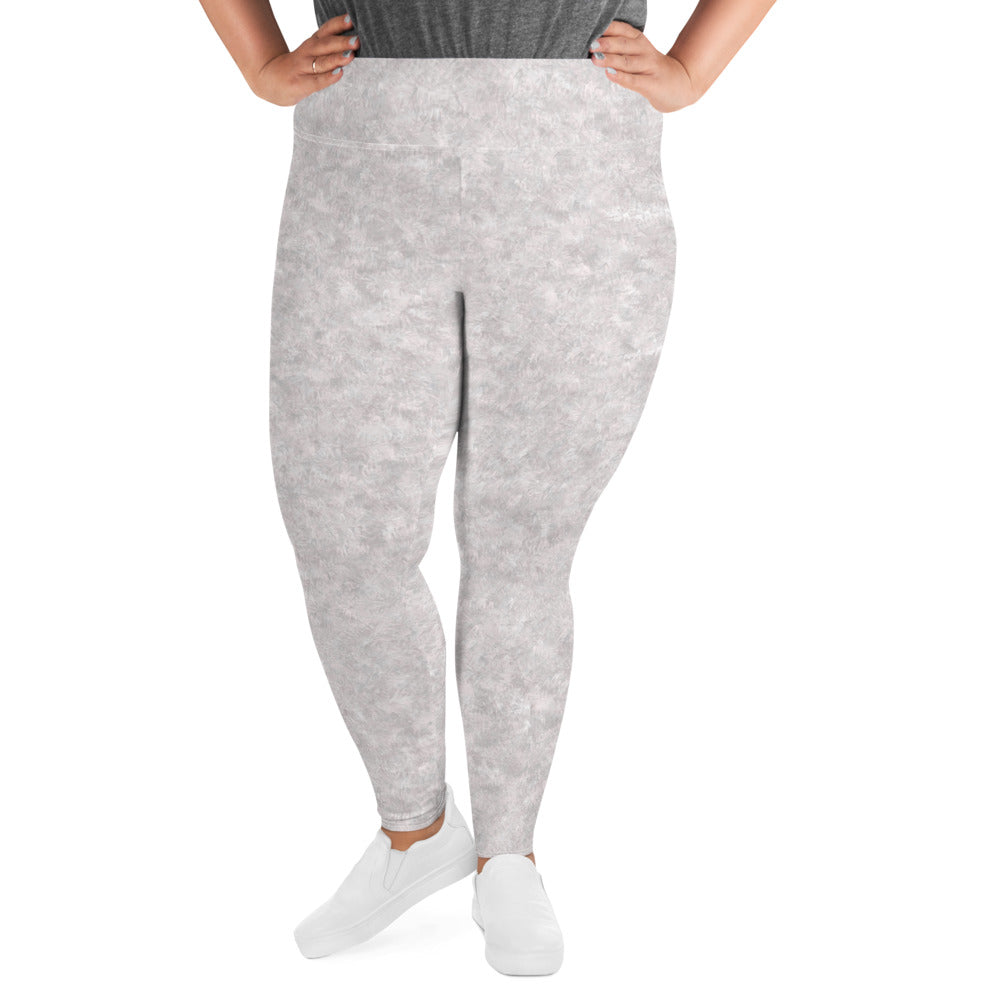 White Fur Print Plus Size Leggings