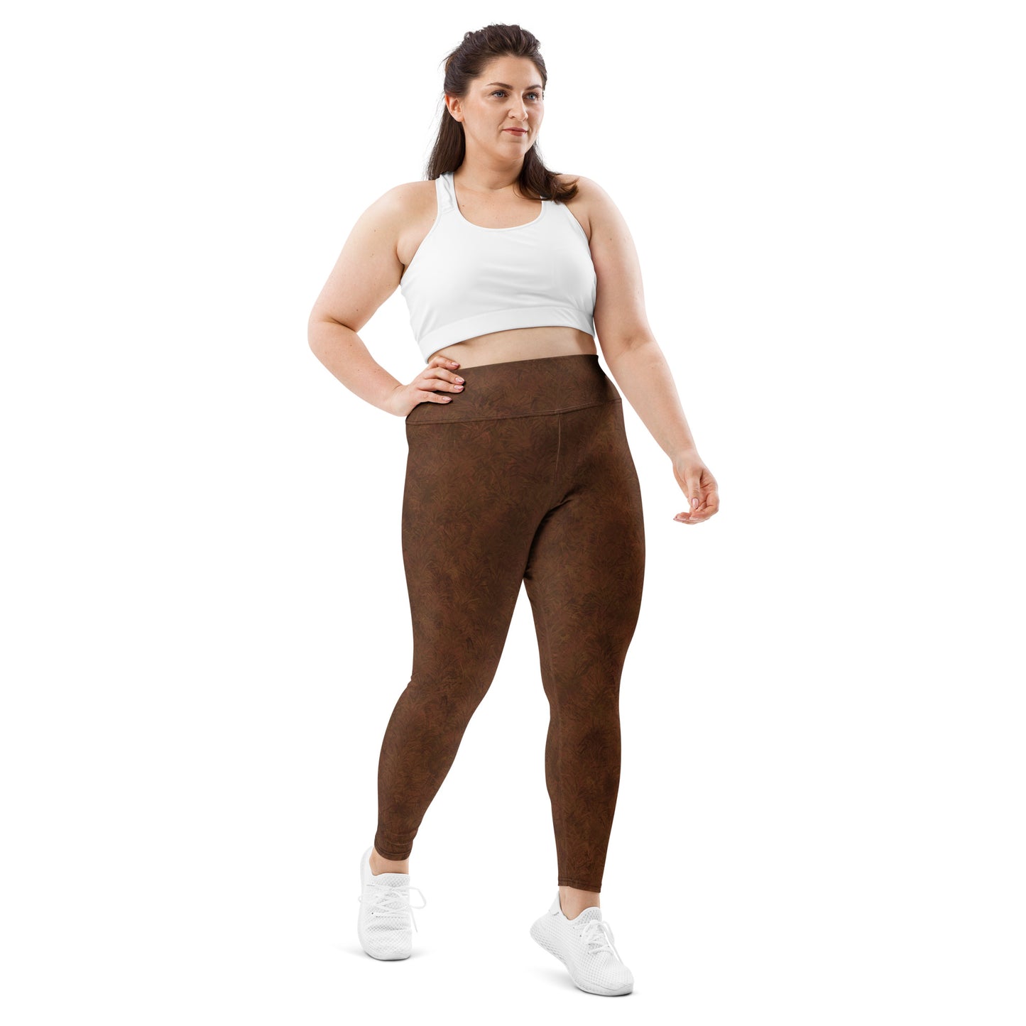 Brown Fur Print Plus Size Leggings