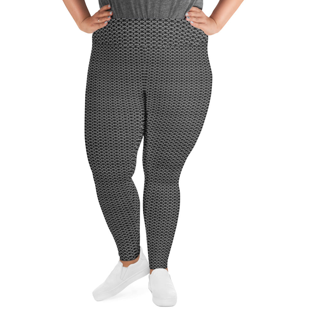 Chain Mail Print Plus Size Leggings