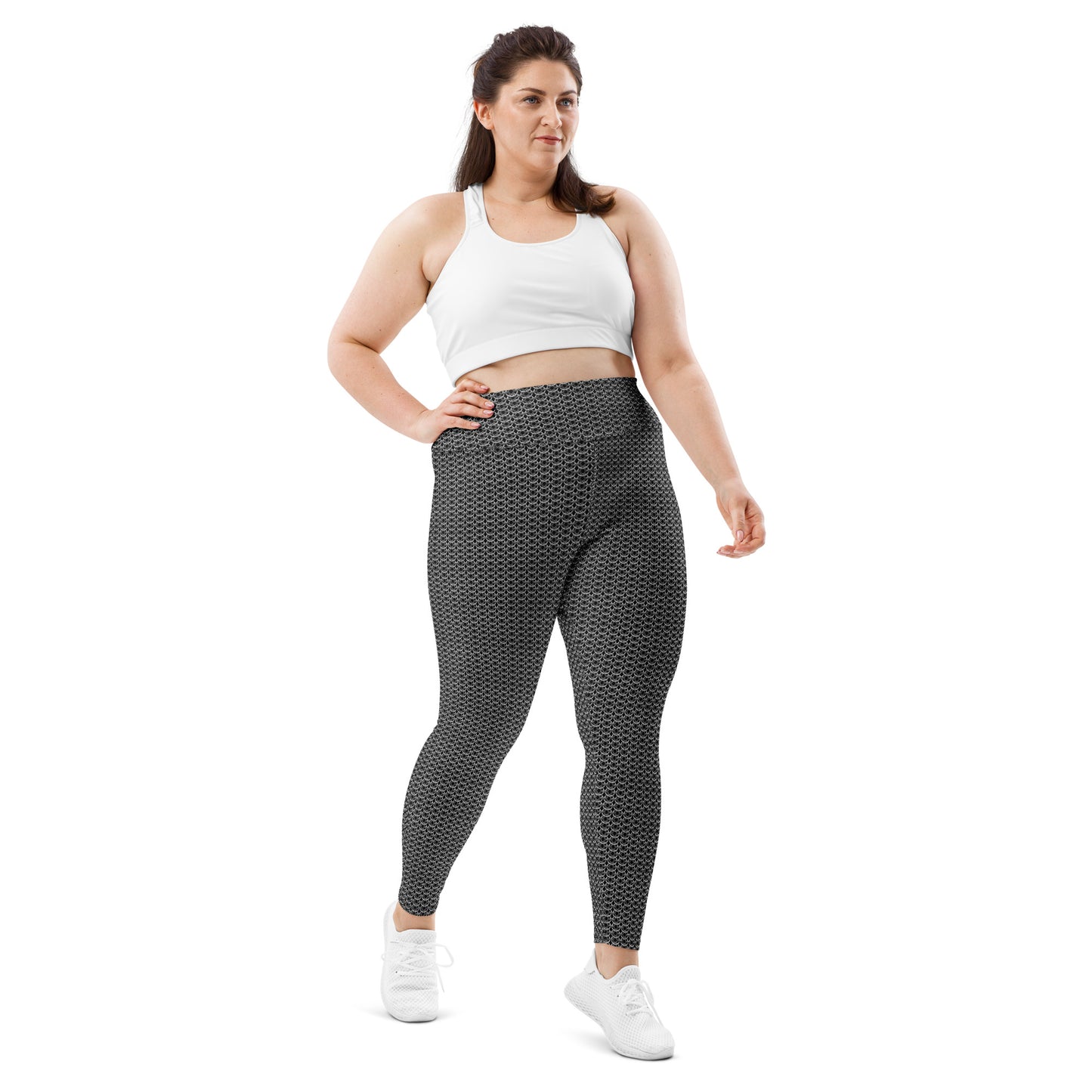 Chain Mail Print Plus Size Leggings