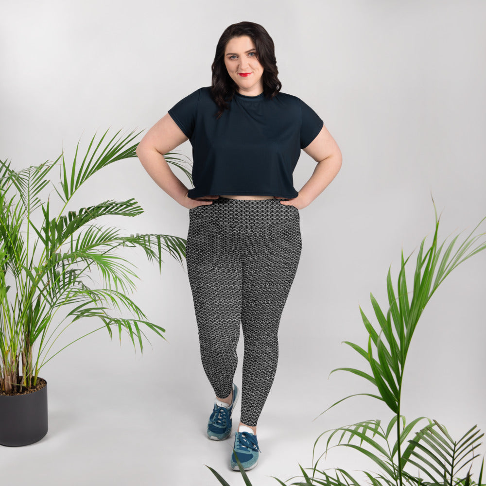 Chain Mail Print Plus Size Leggings