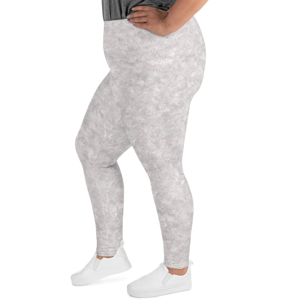 White Fur Print Plus Size Leggings