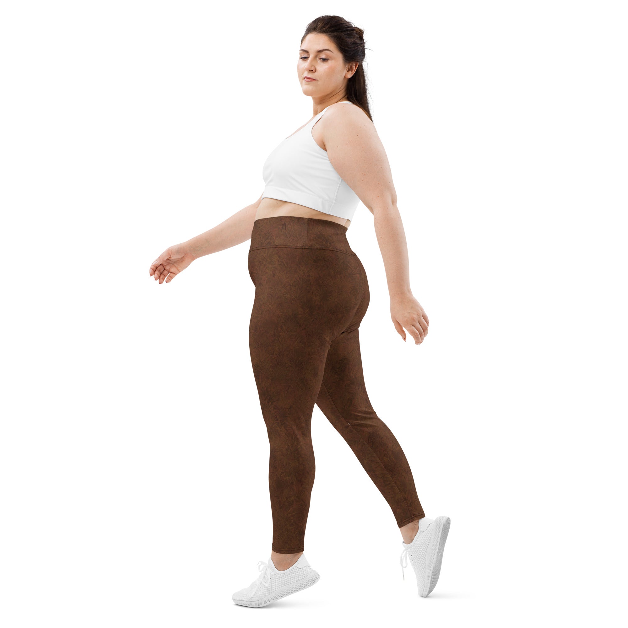 Brown Fur Print Plus Size Leggings