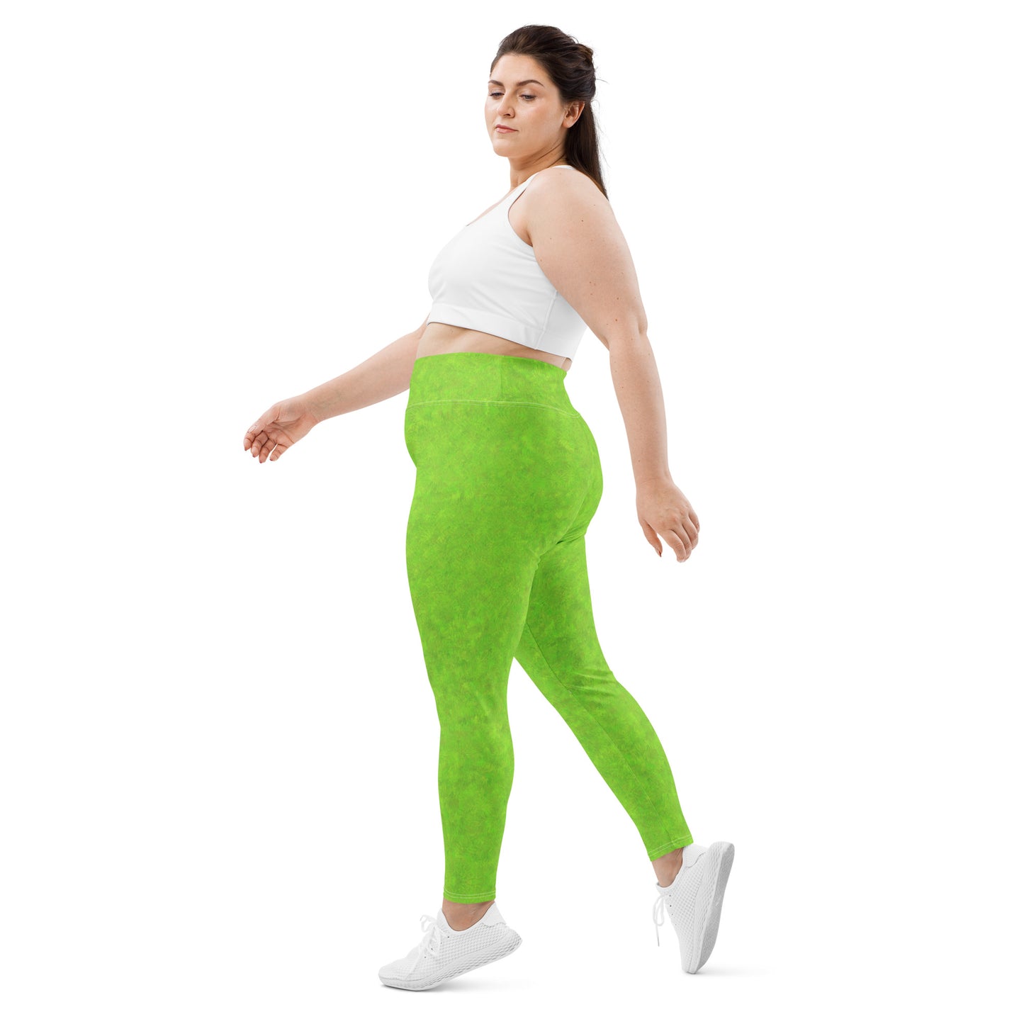 Green Fur Print Plus Size Leggings