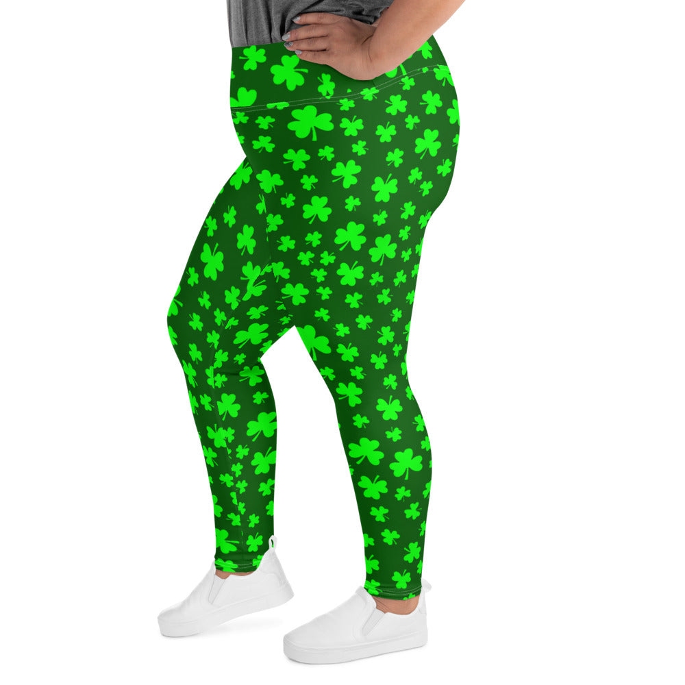 Shamrock Print Plus Size Leggings