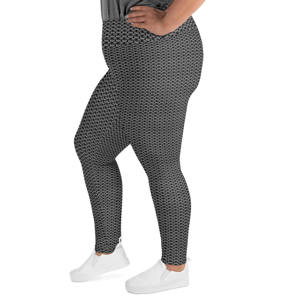 Chain Mail Print Plus Size Leggings