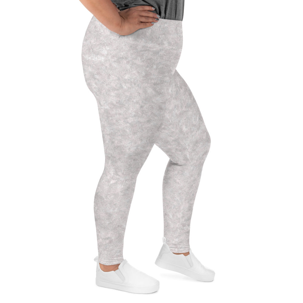 White Fur Print Plus Size Leggings