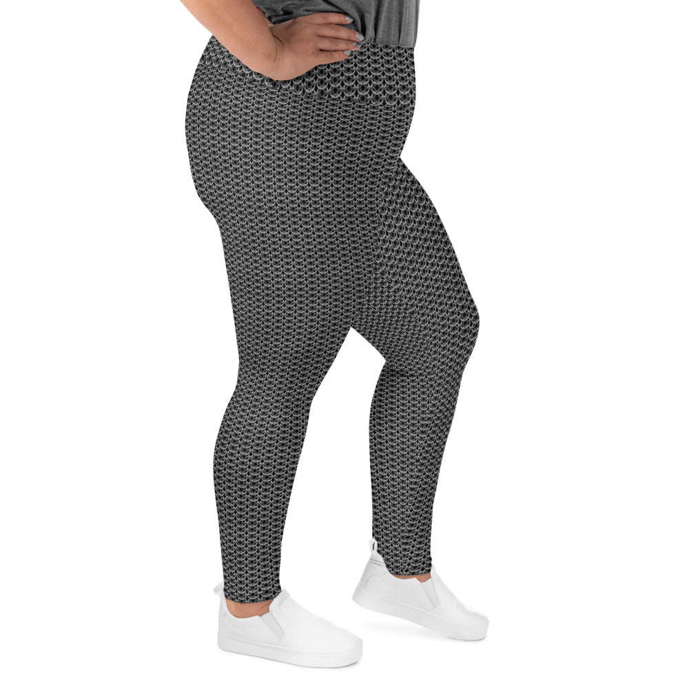 Chain Mail Print Plus Size Leggings