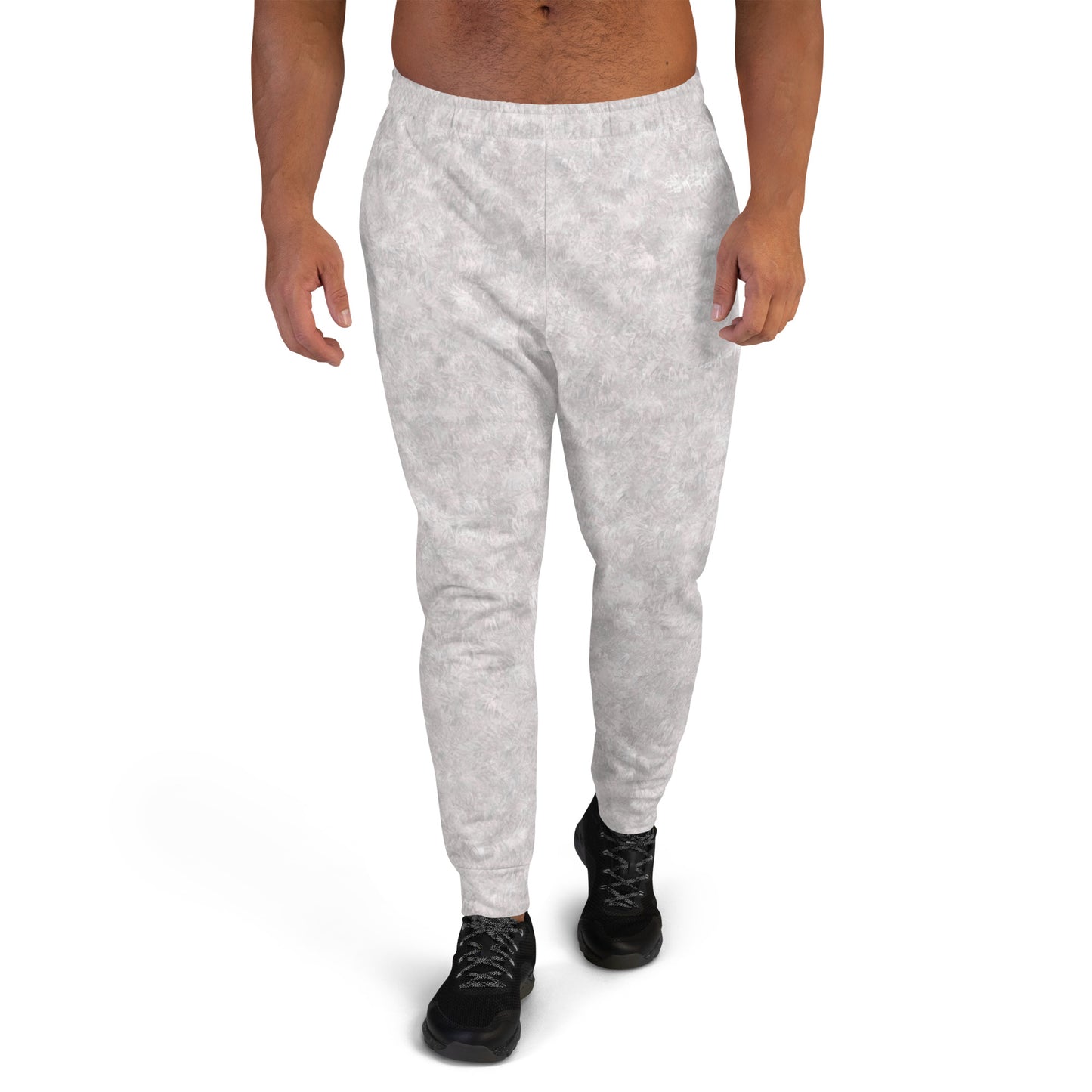 White Fur Print Men's Slim Fit Joggers