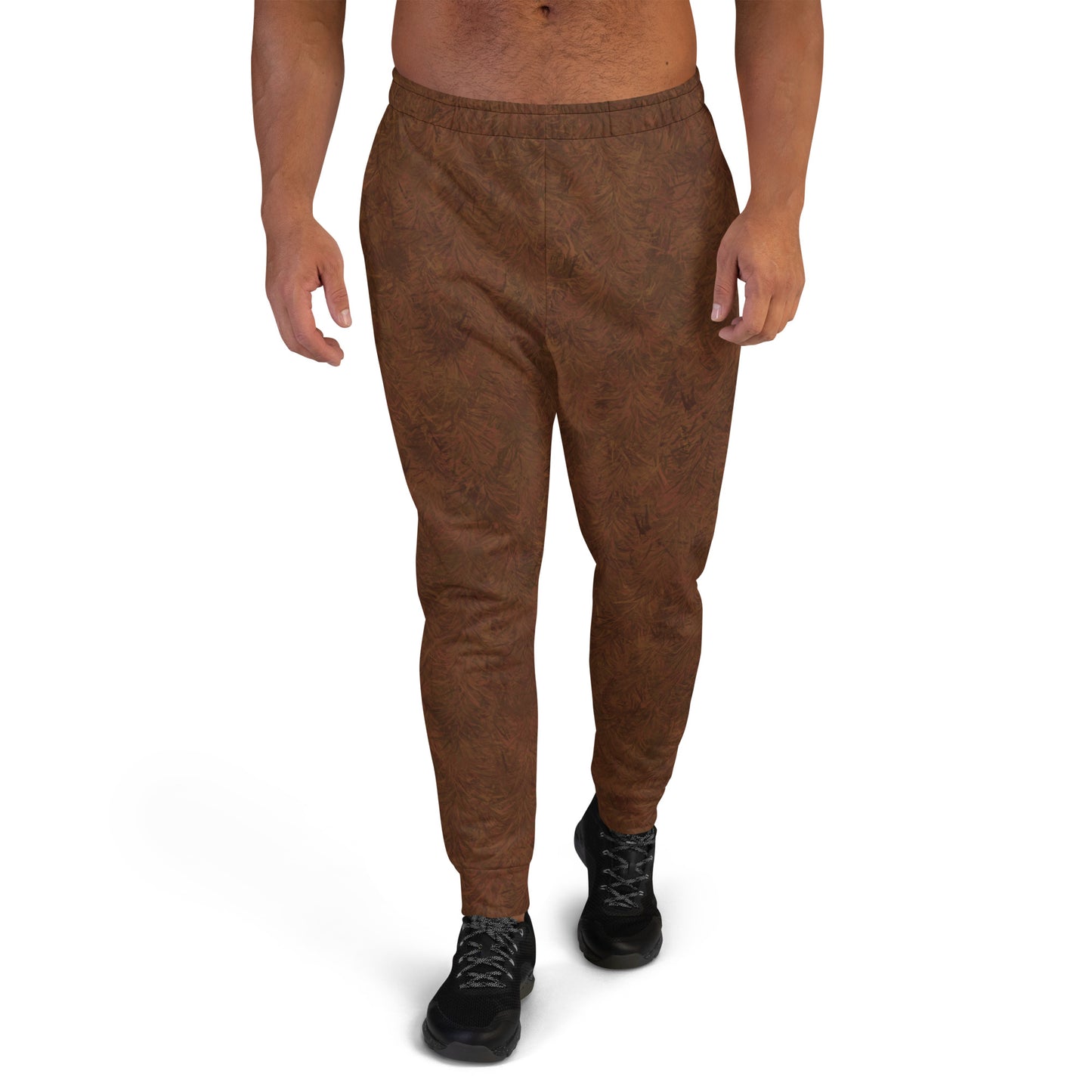 Brown Fur Print Men's Slim Fit Joggers