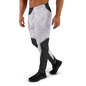 Black and White Fur Print Men's Slim Fit Joggers