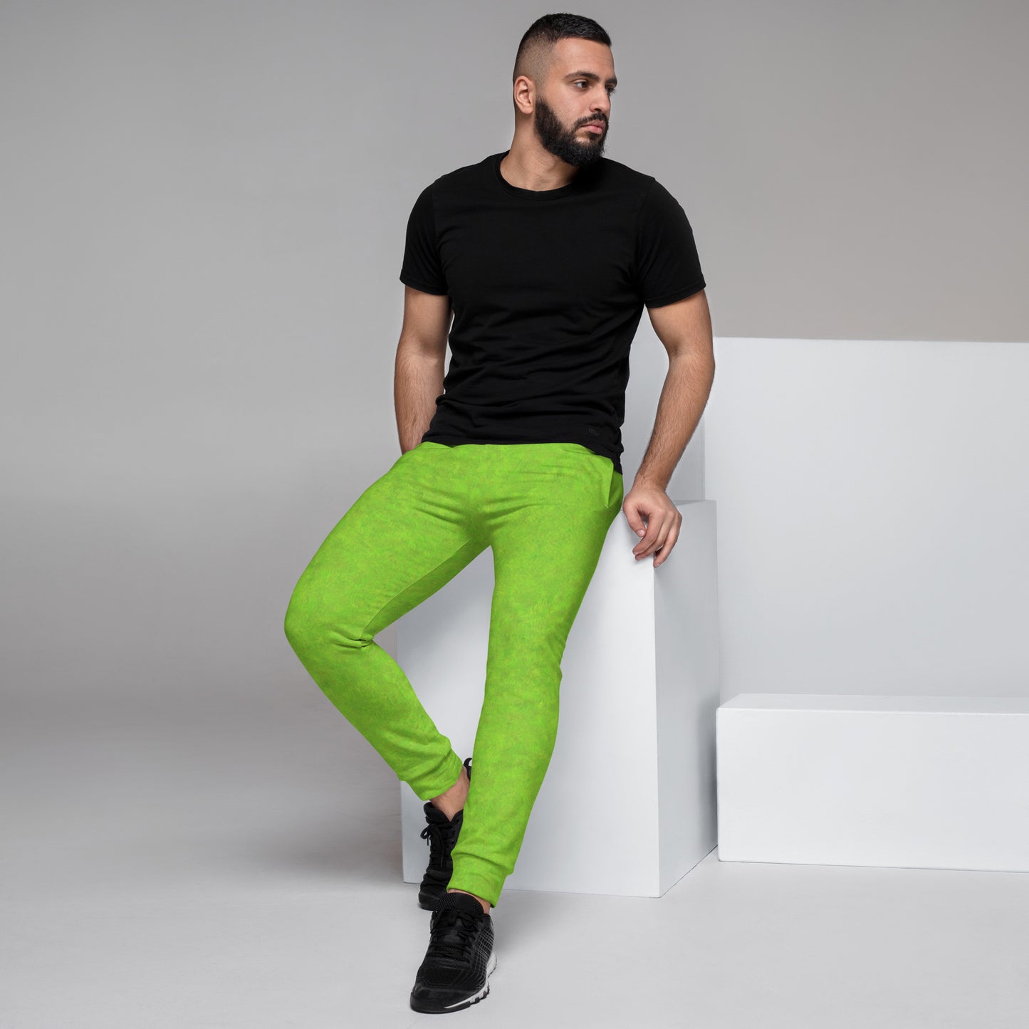 Green Fur Print Men's Joggers