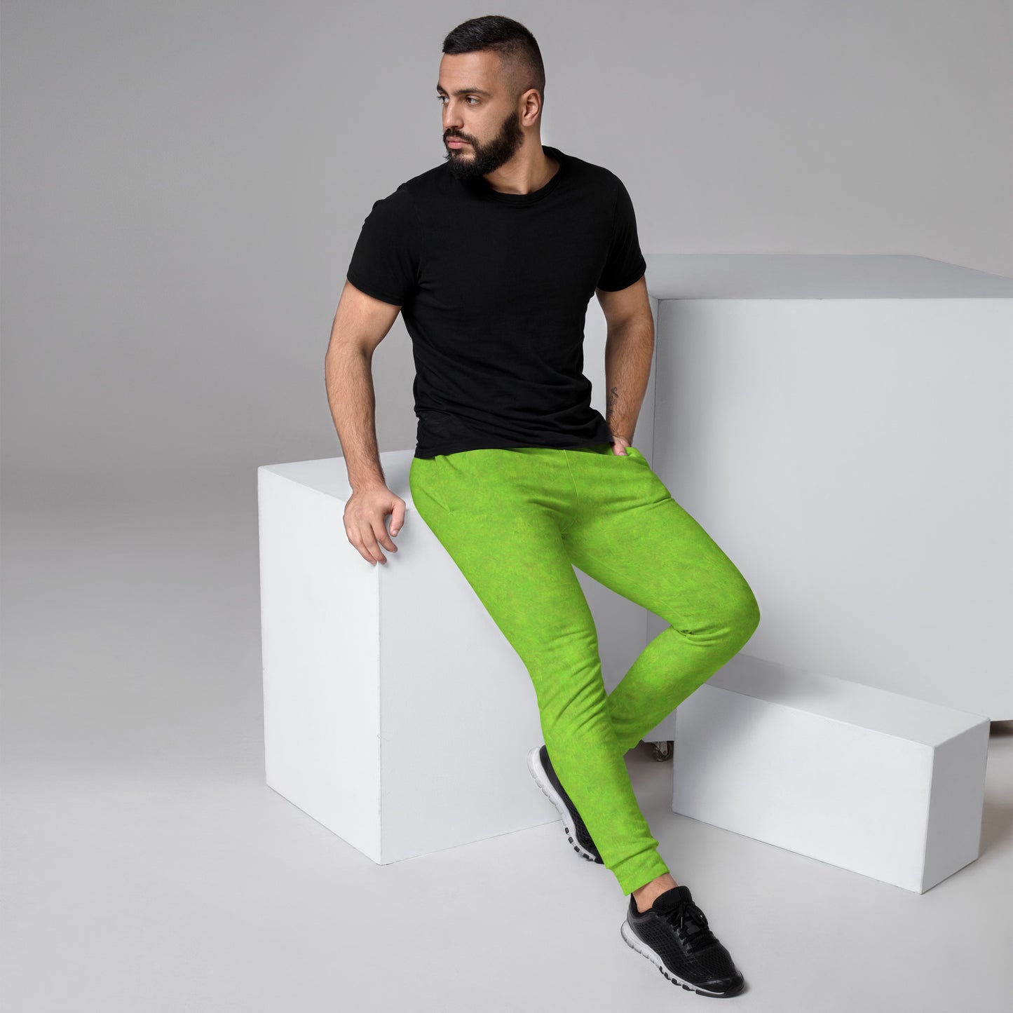 Green Fur Print Men's Joggers