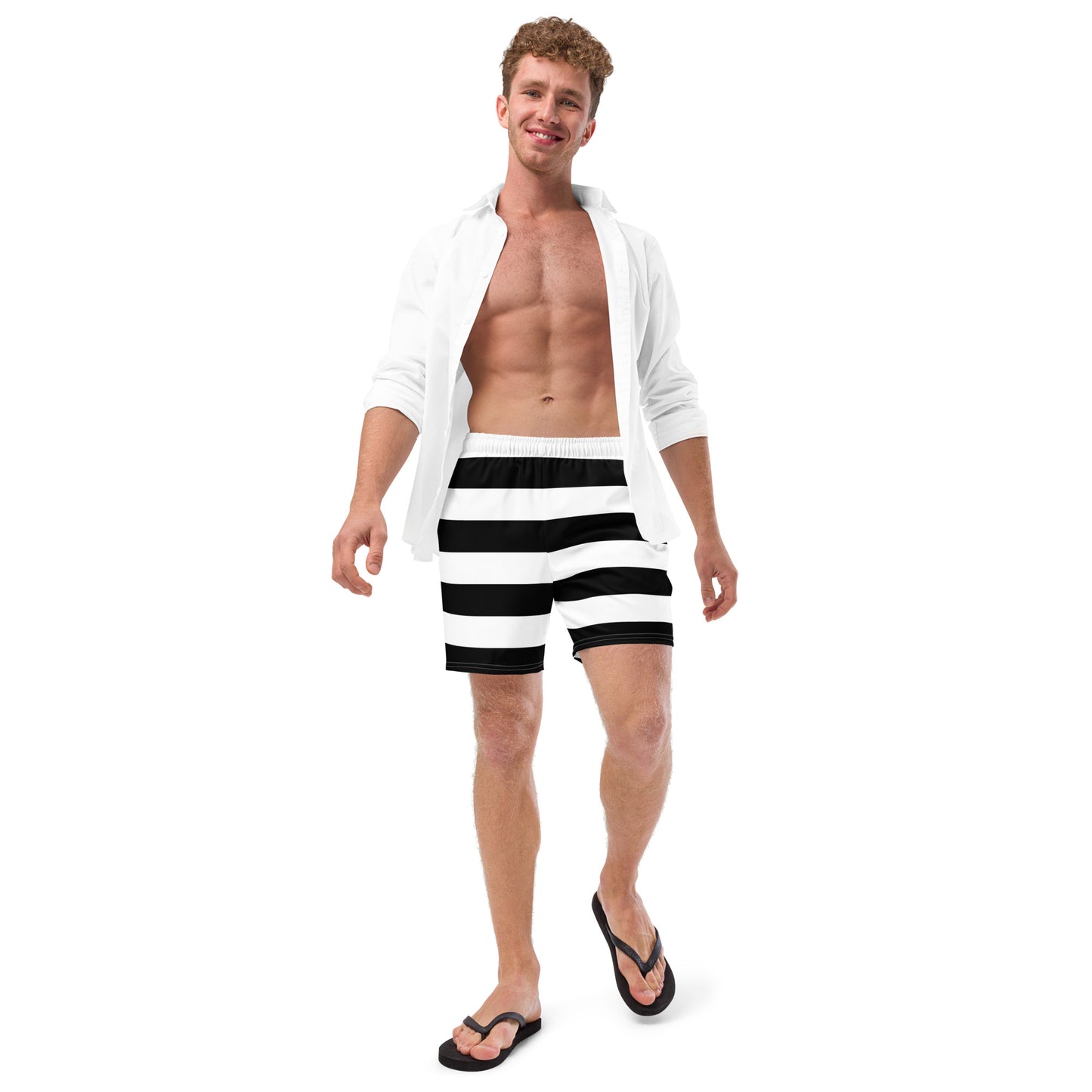 Prison Stripe Old Fashioned Recycled Swim Trunks