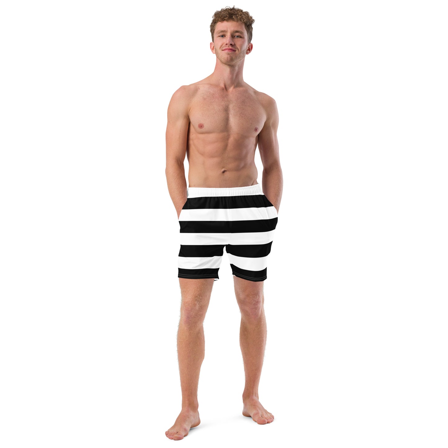 Prison Stripe Old Fashioned Recycled Swim Trunks