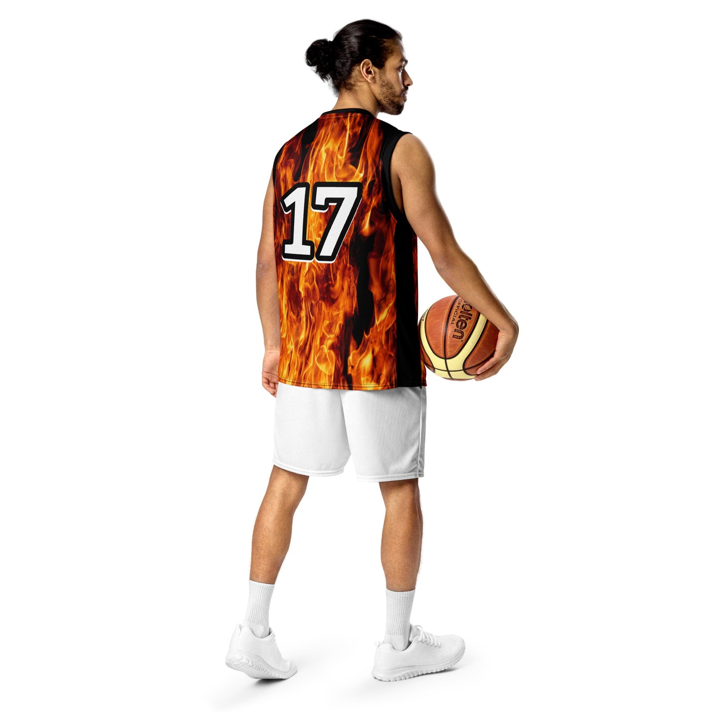 Flames Recycled Unisex Basketball Jersey