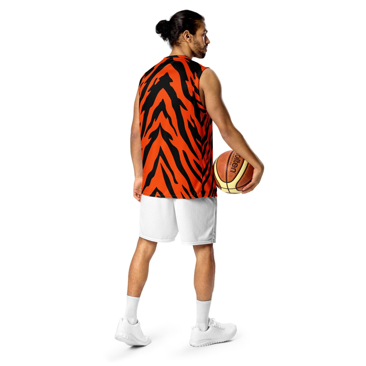 Bengal Tiger Stripe Recycled Unisex Basketball Jersey