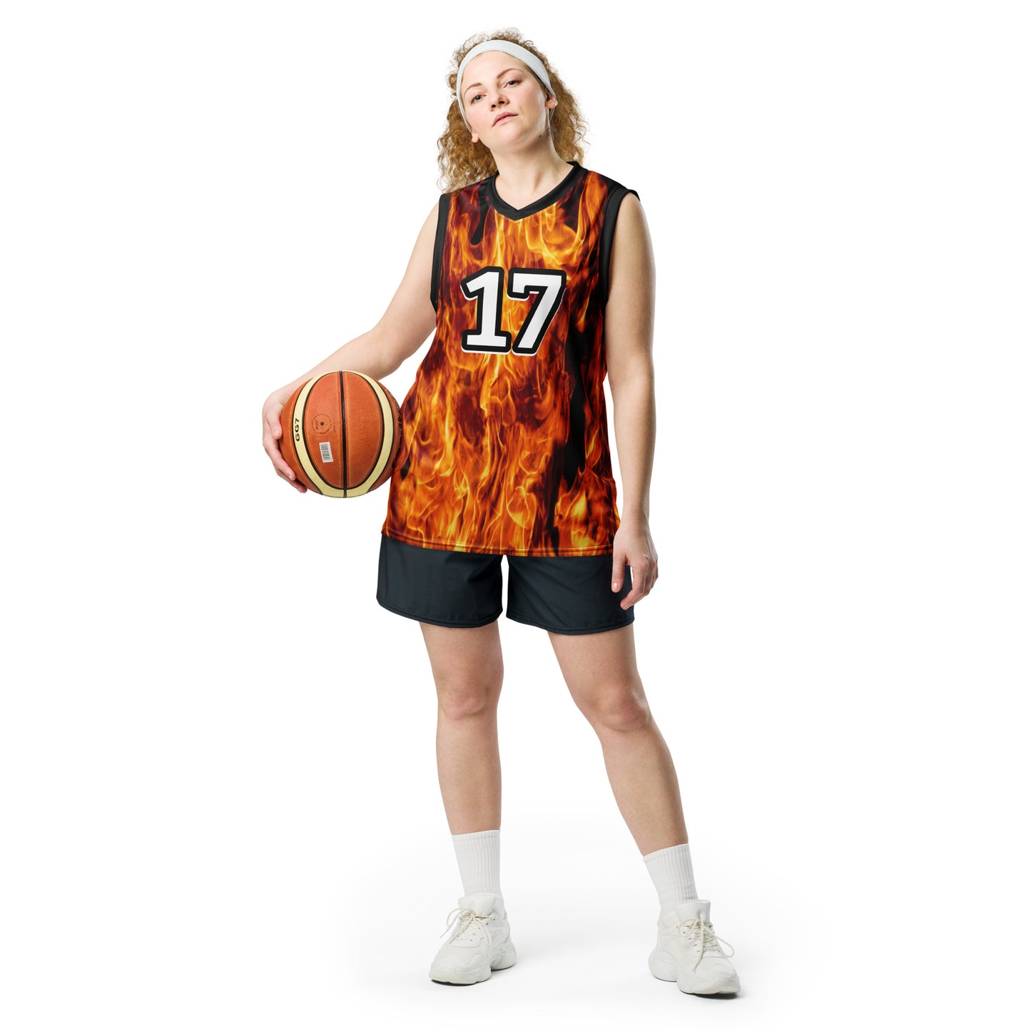 Flames Recycled Unisex Basketball Jersey