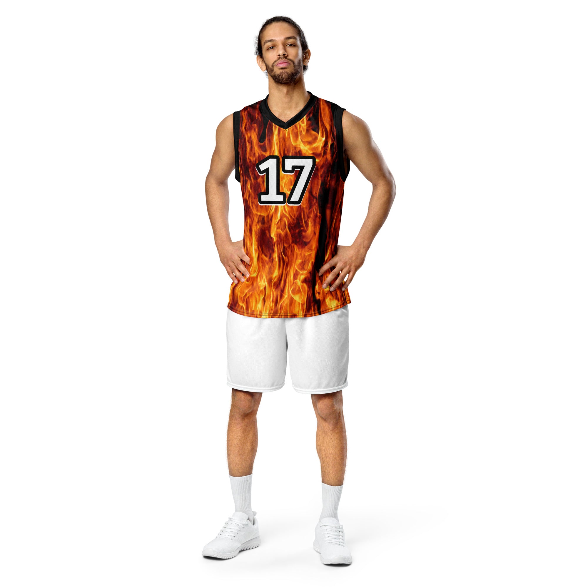 Flames Recycled Unisex Basketball Jersey