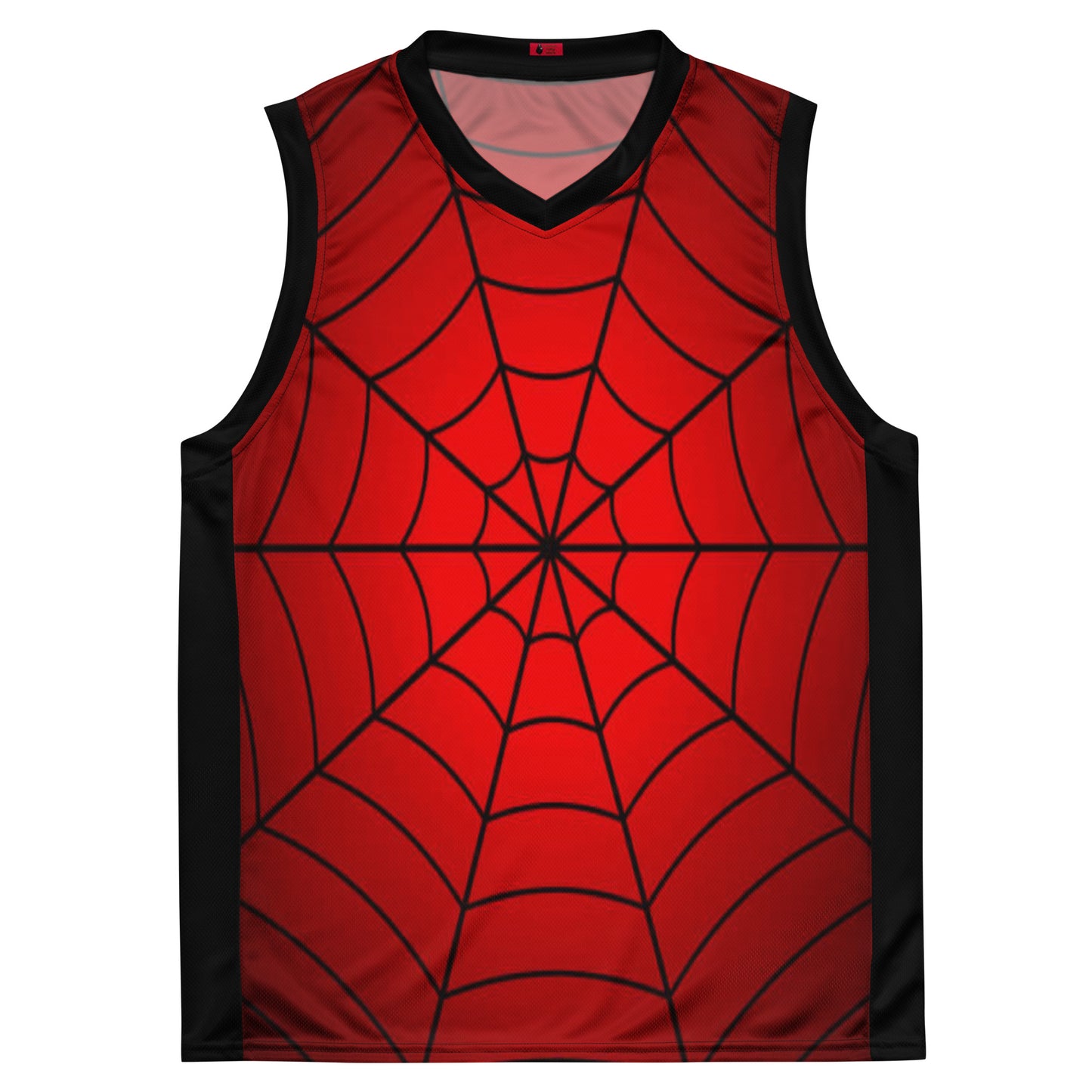 Crimson Spider Web Recycled Unisex Basketball Jersey