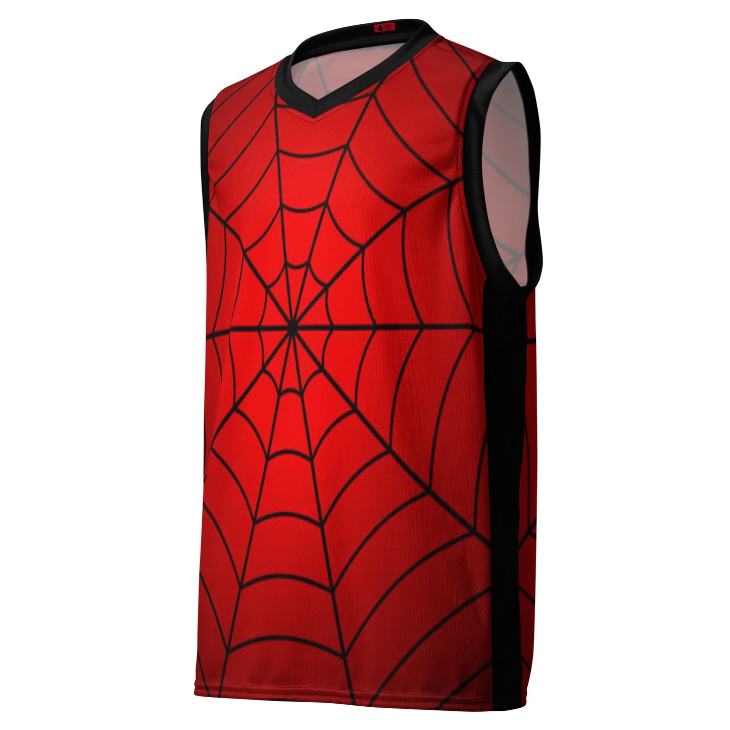 Crimson Spider Web Recycled Unisex Basketball Jersey